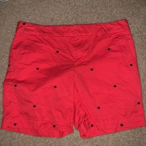 Coral and navy blue star pattern. Tommy Hilfiger shorts.